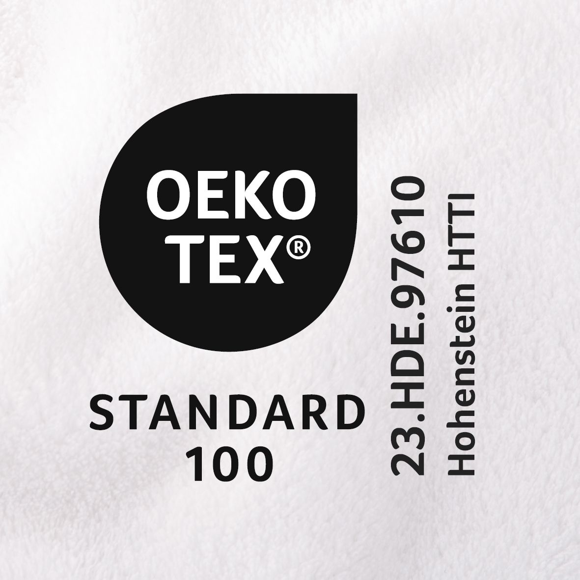 OEKO-TEX STANDARD 100 Label mit Prüfnummer 23.HDE.97610 Hohenstein