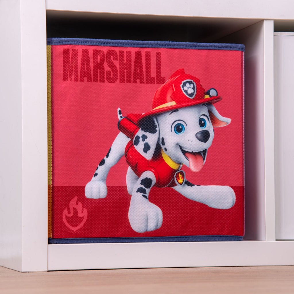 Paw Patrol Aufbewahrungsbox mit Marshall in einem weißen Regalwürfel