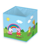 Peppa Wutz Aufbewahrungsbox ‘Friends’ mit Regenbogen, Peppa und Suzy Schaf in einer Matschpfütze