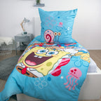 SpongeBob Bettwäsche ‘Fun’ auf einem Einzelbett, Kissen mit Gary
