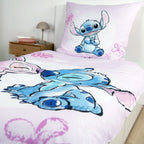 Kissen mit Stitch auf Rosa und Bettbezug mit Stitch und Angel