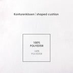 Infokarte: Konturenkissen aus 100 % Polyester