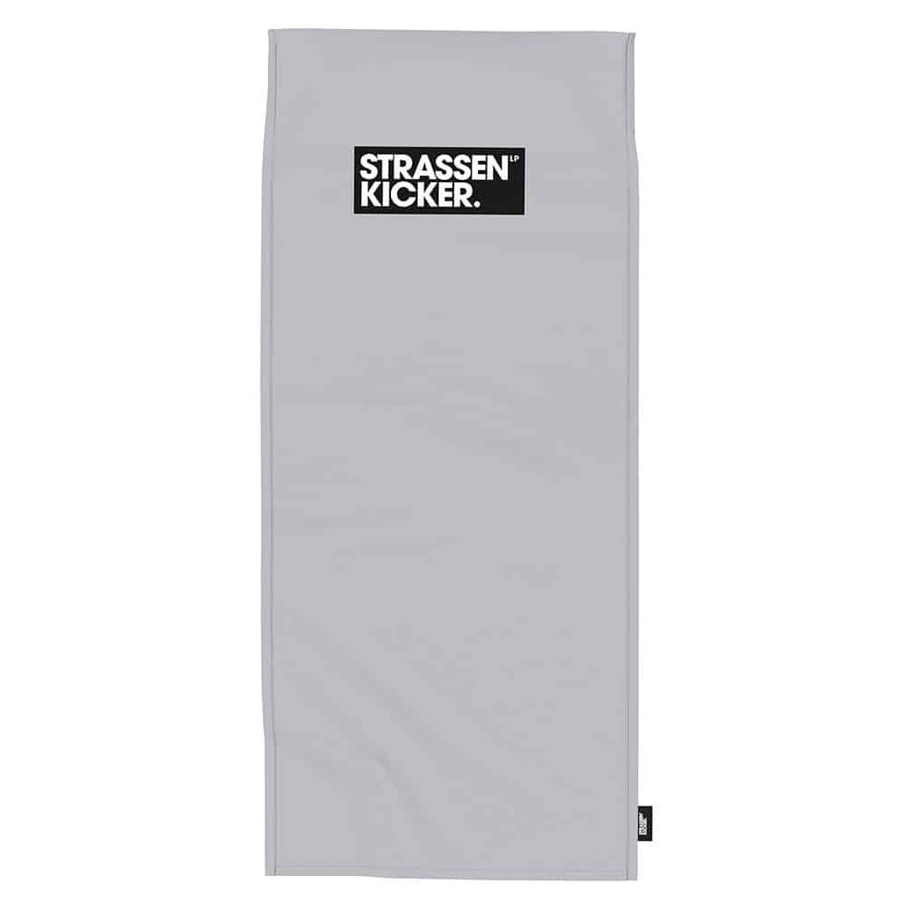 STRASSENKICKER Sport- und Fitnesstuch ‘Grau’ 50 x 110 cm mit schwarzem Logo