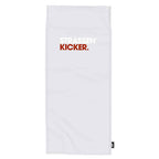 STRASSENKICKER Sport- und Fitnesstuch ‘Hellgrau’ 50 x 110 cm mit Schriftzug in Weiß und Rot