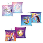 Unicorn Academy Dekokissen-Set ‘Magic’: drei Wendekissen je 40 x 40 cm mit Sophia, den Einhörnern und dem Logo der Academy