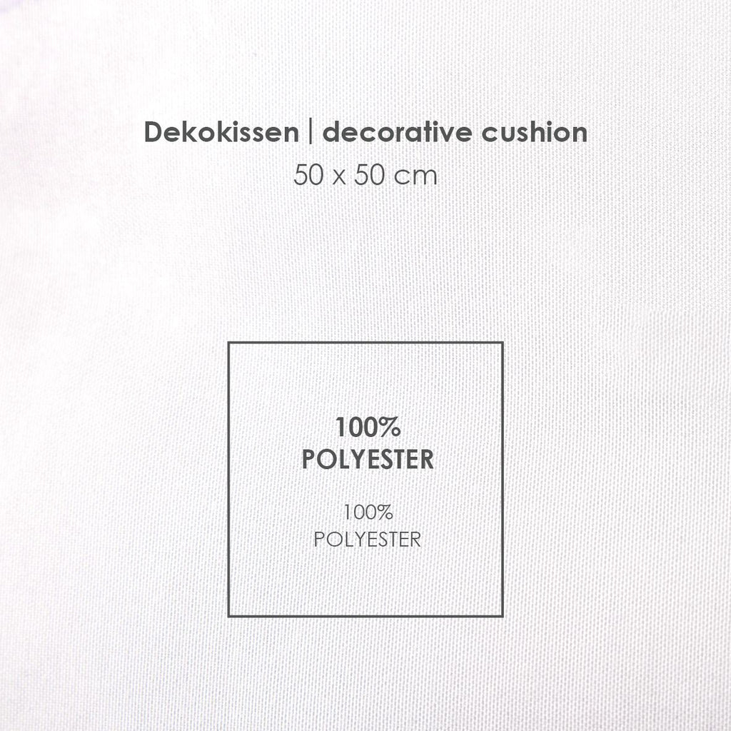Infokarte: Dekokissen 50 x 50 cm aus 100 % Polyester