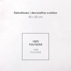 Infokarte: Dekokissen 50 x 50 cm aus 100 % Polyester
