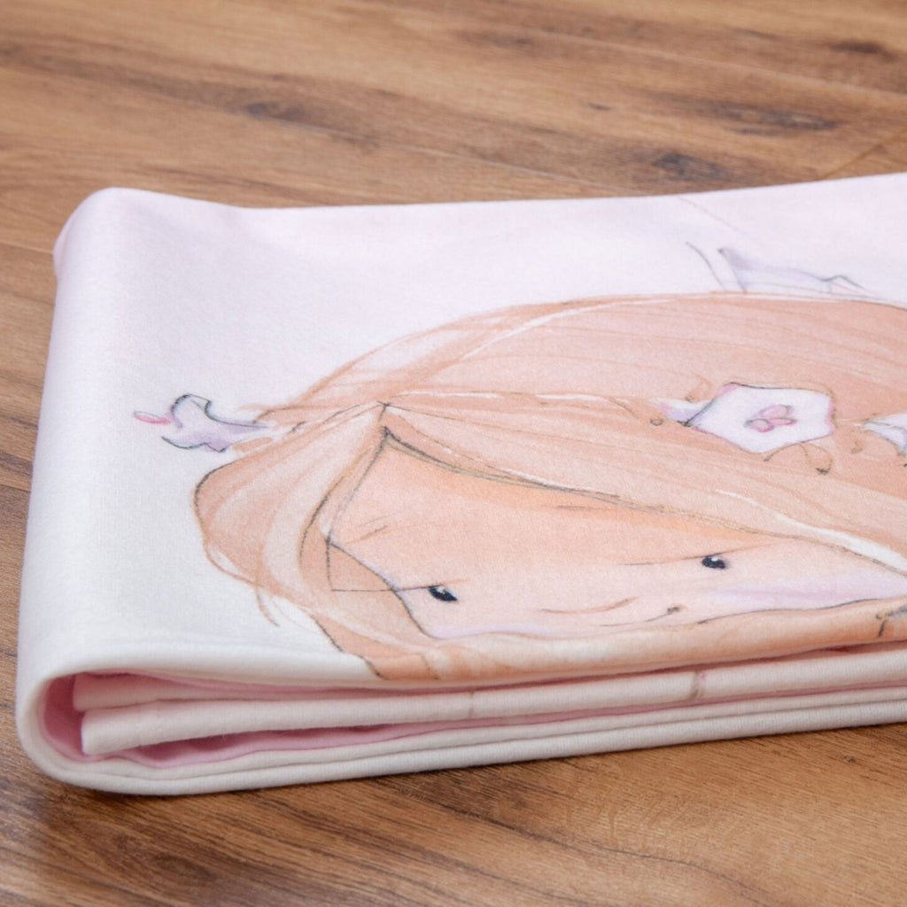 Zusammengelegte Fleecedecke ‘Little Fairy’ mit dem Gesicht der Fee