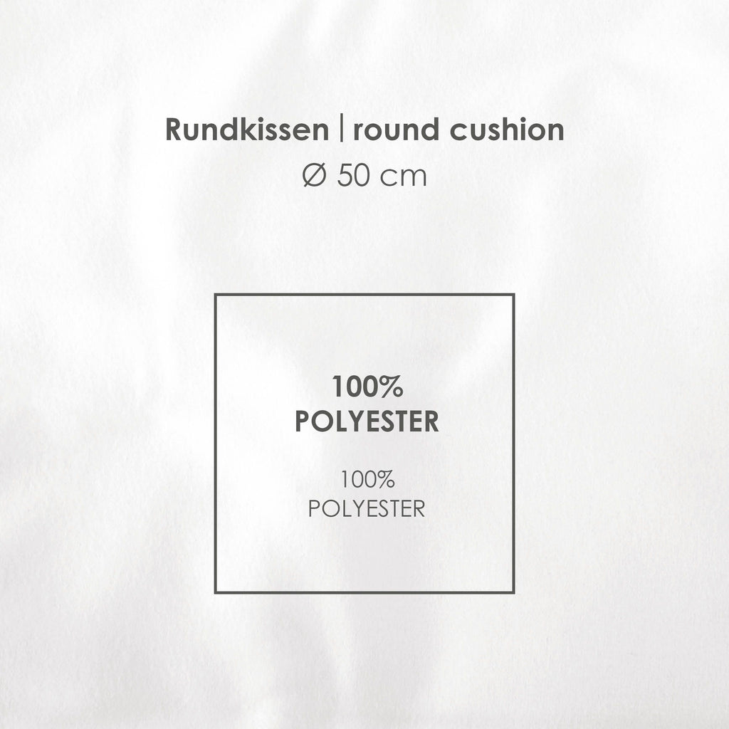 Infokarte: Rundkissen Ø 50 cm aus 100 % Polyester